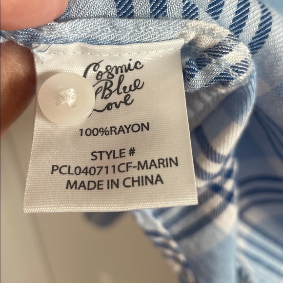 Cosmic Blue Love Hayley Relaxed Button Down Shirt - Picture 8 of 12